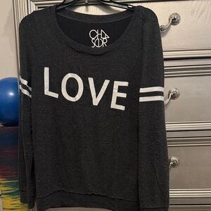 Chaser Charcoal Love Crew Neck Sweater